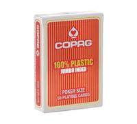 Copag Cartes De Poker 100% Plastique Rouge Jumbo Index 2 Coins
