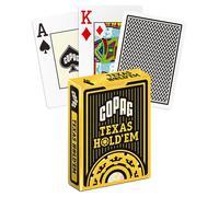 Copag Cartes Poker Texas Hold'em Gold – 52 cartes – 100% plastique – Jumbo index – Rouge/Or
