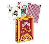 Copag Texas Hold'em Rouge 100% Plastique Jumbo Index Poker Cartes Casino Jeu New