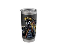 Copain Mineur Avec Casque Et Lampe De Mineur Gobelet isotherme en acier inoxydable double paroi