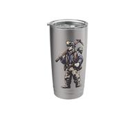 Copain Mineur Avec Casque Et Lampe De Mineur Gobelet isotherme en acier inoxydable double paroi