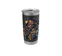 Copain Mineur Avec Casque Et Lampe De Mineur Gobelet isotherme en acier inoxydable double paroi