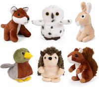Copains De La Faune,6Xmini Animaux Des Bois En Peluche Doux Et Réalistes,Peluches Ècologiques Naturali,9Cm
