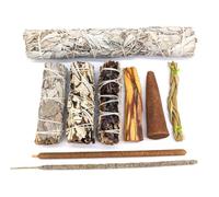 Copalosanto - Sauge Blanche à Brûler | 10 cm | Collecté et Fabriqué au Mexique | Sahumérium Naturel | Protection Spirituelle | Nettoyage Énergétique, 10 cm (4 Sauge Petales Rose)