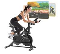 CopantVélo Stationnaire pour La Maison avec Écran LCD et Application,Vélo d'Exercice d'Intérieur avec Résistance Magnétique Réglable,Capacité de Poids de 136 kg