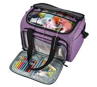 Copay Sac de Rangement pour Aiguilles à Tricoter, kit de Crochet et Point de Croix, Organiseur de Fil pour débutants et Professionnels, Pourpre, G, Tendance et élégant