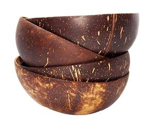 Copaya - Original Coconut Bowl - Bol 100 % naturel en noix de coco - Multi-usage - Alimentaire - Idéal pour vos smoothies, Buddha bowls ou Bali bowls - Végétalien , Smooth (Poliert), Lot de 4