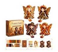Copbopwn Lot de 4 kits de couture de fées et de fée citrouille | Kit de patchwork en tissu pré-découpé avec accessoires - Pour débutants - Kit de couture fait à la main - Cadeau / décoration