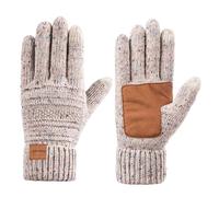 Copcape Gants d'hiver chauds pour femme par temps froid, gants thermiques tricotés en laine mérinos avec doublure épaisse en Thinsulate, gants pour écran tactile, doigts antidérapants, Confettis