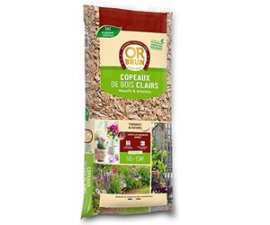 Copeaux de bois clair - 50L - Paillage - Or Brun