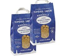 Copeaux de Savon de Marseille Marius Fabre - Lot de 2 sacs de 980G - pour un lavage doux et efficace pour tous les textiles, linge délicat