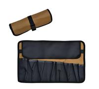 Copechilla Sac d'urgence de voiture 45X28CM avec couvercle de poche-8 insert de poche,trousse à outils enroulable noir et beige avec broche réglable,épais étanche à l'eau résistant à l'usure