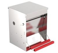 COPELE Mangeoire pour 6 Poulets, Poules, Anti-nuisibles avec Ouverture mécanique de la Porte, idéale pour l'extérieur et l'intérieur, capacité 12 kg - Dimensions 30 x 30 x 41 h.