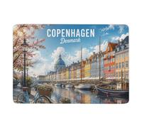 Copenhagen Denmark Canal Scene Tapis 150 X 100 Cm, Imprimé Pour Intérieur | Idée cadeau pour une nouvelle maison : Tapis 150 x 100 cm, avec surface douce; pour chambre d'amis et coin lecture