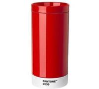 PANTONE 101102035 Mug Isotherme Double Paroi, Acier Inoxydable, Rouge, 7,5 x 7,5 x 16,4 cm