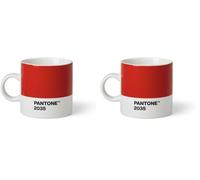 Copenhagen Design PANTONE Espresso Cup, small coffee cup, fine china (ceramic), 120 ml, red (Lot de 2)