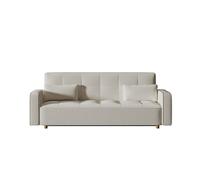 COPENHAGUE - Canapé convertible 3 places en tissu bouclette blanc