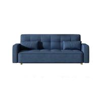 Copenhague canapé scandinave convertible 3 places en velours côtelé bleu