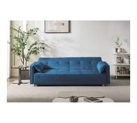 COPENHAGUE - Canapé convertible 3 places bleu canard