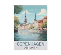 Copenhague Danemark Affiches de Voyage Vintage，1000 Pièces Puzzle en Papier Créatif Difficile Grand Puzzle Éducatif Anti-Stress Jouets pour Adultes Enfants Cadeau De Divertissement（50x70cm）-N61