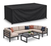 Copertura invernale mobili da giardino, tavolo esterno 165Lx90Wx90Hcm | Housse rectangulaire 420D pour table et chaises, coupe vent, anti poussière, anti UV et imperméable pour salon de jardin