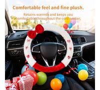 Copertura per il Volante Con | Protettore per Gli Degli Interni Automobilistici,Rivestimento Protettivo per Volante in Peluche - per Autocarro Autovettura Berlina Pickup