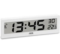 Copf-Horloge Radiopilotée Numérique Avec Affichage De La Température Très Grands Chiffres Écran Bien Lisible Blanc