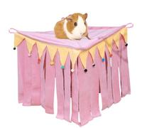 Copfeu Cachette pour cochon d'Inde, lapin, hamster, chinchilla, lapin, rose, petit, tissu cousu, tissu super doux, 24 cm