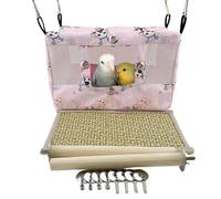 Copfeu Grand nid d'oiseau respirant pour cage et perroquet pour quatre saisons, facile à installer pour inséparables quaker (taille M, rose)