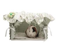 Copfeu Lit pour cochon d'Inde - Lit pour petit animal - Cachette pour chinchilla hamster, rat, cochon d'Inde - Tente avec coussin pour toutes les saisons (vert)