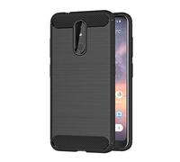 COPHONE® Coque Compatible Nokia 3.2 Coque Fibre de Carbone Noir antidérapente. Housse Souple Haute Protection, Anti Choc.