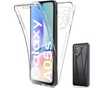 COPHONE® Coque Compatible Samsung Galaxy A05S Transparente 360 Protection intégrale Avant Souple + arrière Rigide. Housse Tactile 360 degres Anti Choc.