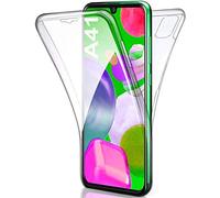 COPHONE® Coque Compatible Samsung Galaxy A41 Transparente 360 Protection intégrale Avant Souple + arrière Rigide. Housse Tactile 360 degres Anti Choc.