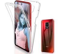 COPHONE® Coque Compatible Xiaomi Redmi Note 9 Pro Transparente 360 Protection intégrale Avant Souple + arrière Rigide. Housse Tactile 360 degres Anti Choc.