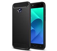 COPHONE® Coque de Protection ASUS Zenfone 4 Selfie Pro ZD552KL Etui antidérapent Coque Fibre de Carbone Noir ASUS Zenfone 4 Selfie Pro ZD552KL. Housse Souple Haute Protection, Anti Choc.