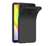 Cophone® Coque Noir Compatible avec Huawei Y6P, Housse Etui Noir en Gel TPU Silicone Souple Ultra Mince avec Anti Choc