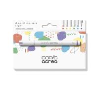 COPIC acrea Set Light, set de 6 marqueurs peinture à l'encre à base d'eau et de pigments, épaisseur de trait 0,8-1,2 mm