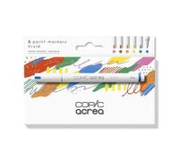 COPIC acrea Set Vivid, Set de 6 marqueurs peinture à l'encre à base d'eau et de pigments, épaisseur de trait 0,8-1,2 mm