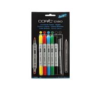 COPIC Ensemble de marqueurs Ciao – Clairs (Lot de 5) + Stylo Multiliner