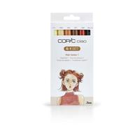Copic Ciao 5+1 Set « Hair Tones 1 », 5 Twin Marker avec une pointe moyenne et une pointe brosse, incl. Multiliner Black 0,3 mm