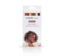 Copic Ciao 5+1 Set « Portrait Colours 2 », 5 Twin Marker avec une pointe moyenne et une pointe Brush, incl. Multiliner Black 0,3 mm