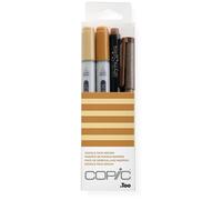 COPIC Ciao double face Marqueurs pinceau et ciseau 2+2pcs, Kit de gribouillage marron