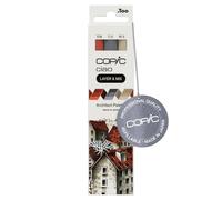COPIC Ciao LAYER & MIX « Architect Palette », set de marqueurs de 3 couleurs différentes, marqueur de mise en page avec une pointe de largeur moyenne et une pointe « brush ».