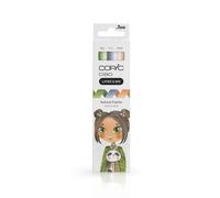 Copic Ciao LAYER & MIX « Natural Palette », Set de marqueurs de 3 couleurs différentes, marqueur de mise en page avec une pointe moyenne et une pointe brosse.