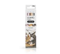 COPIC Ciao LAYER & MIX « Pet Palette », Set de marqueurs de 3 couleurs différentes, marqueur de mise en page avec une pointe moyenne et une pointe brosse.