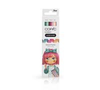 COPIC Ciao LAYER & MIX « Vibrant Palette », Set de marqueurs de 3 couleurs différentes, marqueur de mise en page avec une pointe moyenne et une pointe brosse.