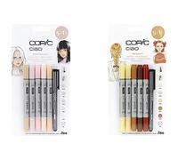 Copic Ciao Lot de 5 marqueurs de couleur cheveux 1 et 2 ensembles à thème,pour art et artisanat,coloriage,graphisme,surligneur,design,anime,professionnels et débutants,fournitures CTS2207556E