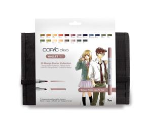 COPIC Ciao Manga Set « Amour », set de 20 pièces dans un portefeuille, Twin Marker avec une pointe moyenne et une pointe Brush