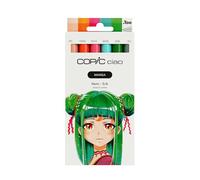 Copic Ciao MANGA Set Nami, set de marqueurs comprenant 5 nuances vives de vert et de bleu, dont 1 Multiliner 0,3 mm en vert, un marqueur double avec une pointe moyenne et une pointe pinceau