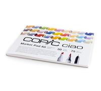COPIC Ciao Marker Pad, 50 feuilles de papier marqueur DIN A5, 75g/m² papier à dessin pour marqueurs Copic, ultra blanc, sans acide, sans chlore, Ultrawhite